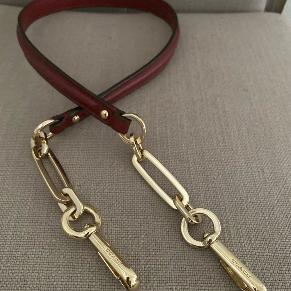 Coach Never Used Wine Leather Strap Replace 34”